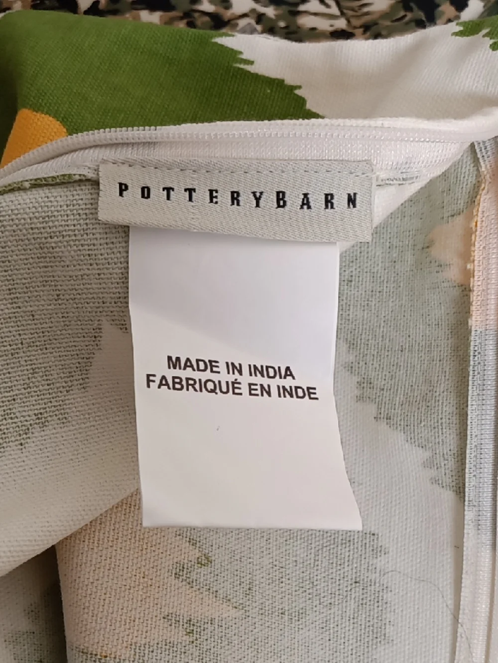 NWT (3) Pottery Barn Ikat Printed Pillow Gree/ White/Yellow Cotton Duck